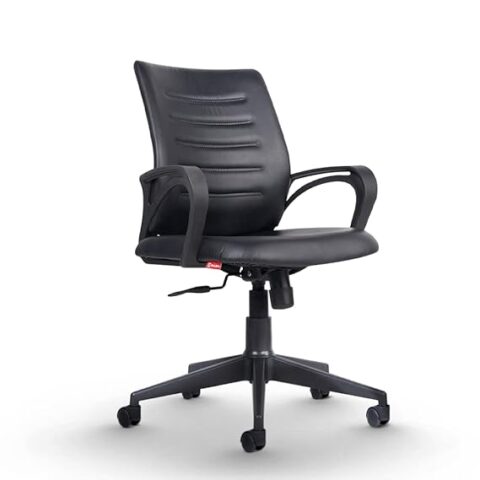 CELLBELL C104 Medium-Back Leatherette Office Chair[Black]
