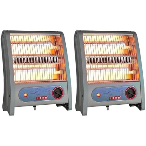 Usha Quartz Room Heater with Overheating Protection (3002, Ivory, 800 Watts) (Pack of 2)