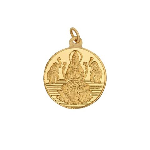 Bangalore Refinery 2 Gram Round Lakshmi 24k (999) Yellow-Gold Pendant