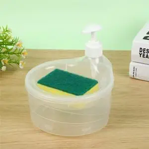C.HERRY Dish Soap Dispenser with Sponge Holder 1000ml PE Door