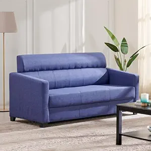 Home Centre 3 Seater Helios Lazio Fabric Sofa| Fabric Sofa| (Blue) |1 Year Warranty