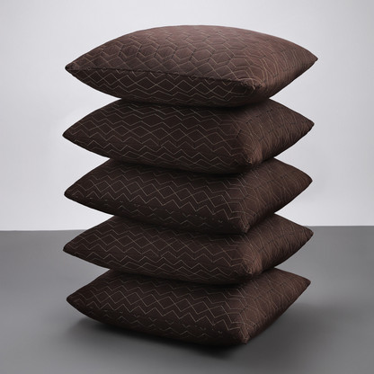 LA VERNE LUXURY Microfibre Geometric Cushion Pack of 5 (Brown)