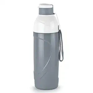 CELLO Puro Funtron 900 | Plastic Water Bottle | Easy Carry Wrist Belt | Keeping Content Cold for Long | 730ml, Pastel Grey