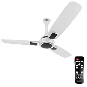 Hindware Smart Appliances Fumi 1200MM Metallic Fan| Remote Control |BLDC Copper Motor|5 Star Rated| Free Installation |Energy Efficient High-Speed fan| Aluminum Blades| White Black Color