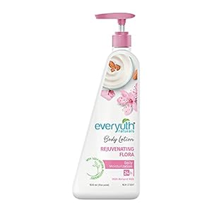 Everyuth Naturals Body Lotion Rejuvenating Flora| Non- Sticky|24 hr Moisturization|For all skin types |for Men & Women|100% Natural Almond Milk - 500ml