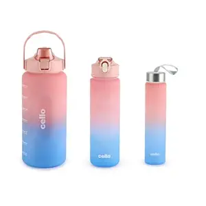CELLO All Day Plastic water bottles | 3 pcs | BPA Free | Hydration bottle