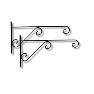 Patio Planet Bloom Decorative Hanging Wall Hooks Decorative Straight Plant Hanger for Pots, Bird Feeders, Planters, Lanterns, Cotton, Wind Chimes Indoor Outdoor, Black Pack(2)