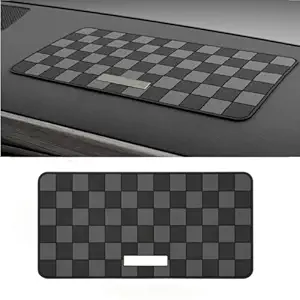 DETACHI Car Dashboard Mat Anti-Slip Rubber Pad Universal Non Slip Car Magic Dashboard Accessories Sticky Adhesive Mat for Phone Sunglasses Keys Electronic Devices and More Use (Black/Grey)Chess Design