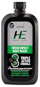 HE Fresh Impact 200ml Body Wash| Shower Gel for Face, Body & Hair| Bamboo Charcoal, Pepper Oil, Refreshing Menthol