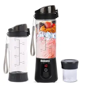 Balzano Portable Blender, Blender for Smoothie and Juices, Crush Ice, Make Baby Food, Smoothie Maker, Wireless Travel Blender, Portable Juicer (Black)