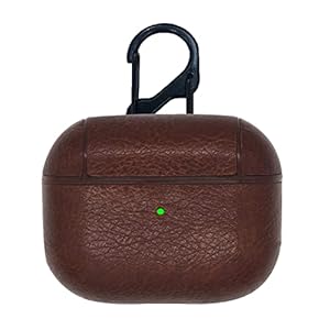 GadgetBite Leather Shock-Absorbing Protective Case Skin with Keychain Compatible with Apple AirPods 3rd Generation/Airpod 3 (Dark Brown)