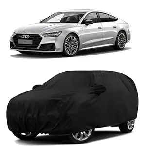 Sulfar 100% Water Resistant Car Body Cover Compatible with Mirror for Audi A7 (Triple Stitched, Full Bottom Elastic, Black)