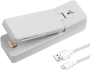 NIRDAMBHAY Rechargable Mini Bag Sealer, Portable Sealing Bags Machine