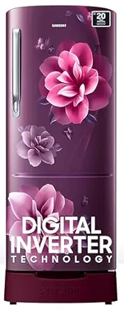 Samsung 183 L, 4 Star, Digital Inverter, Direct-Cool Single Door Refrigerator (RR20C1824CR/HL, Red, Camellia Purple, Base Stand Drawer)