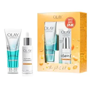 Olay Vitamin C Kit for 2X Glow | Vitamin C Serum with Free Cleanser