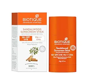 Biotique Sandalwood Sunscreen Stick, SPF 50+ |Ultra Protective Lotion|