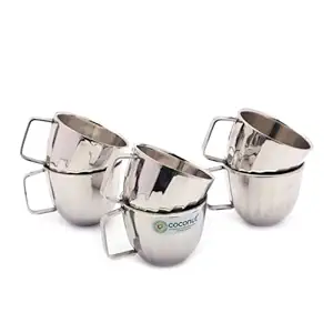 Coconut Citrus Stainless Steel Unique Design Tea/Coffee Mug - Set of 6-50ML Each