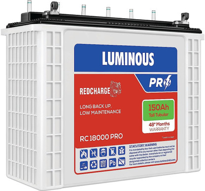 LUMINOUS RC 18000 PRO Tubular Inverter Battery (150Ah)