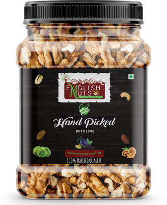 ENGLISH NUTS 1 Kg Walnut Kernels Brown Quarter Akhrot Giri | Jar Pack | Economical Price Walnuts, Kernels (2 x 500 g)