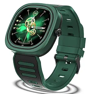 Gionee STYLFITGSW9:1.32” IPS Smart Watch with a Functional Encoder | BT Calling | AI Voice Assisant | IP68 | Dedicated SPo2 + HR Sensor | 70 Sports Mode with in-app GPS Support (Emerald Green)