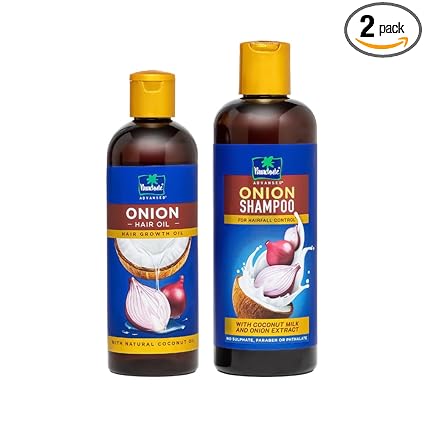 Parachute Advansed Onion Hair Oil for Hair Growth, 200ml & Hair Shampoo for Hair Fall Control, 275ml