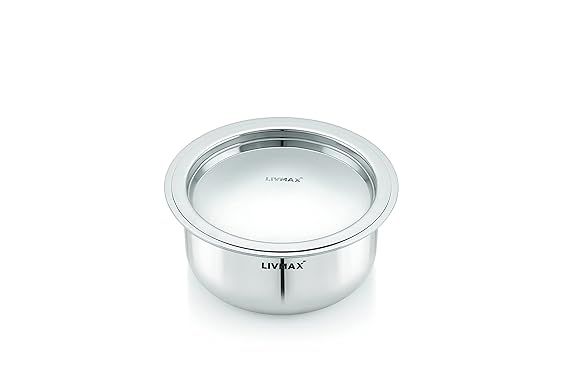 Livmax Tri-ply Stainless Steel Tope with Stainless Steel Lid 14 cm, Silver