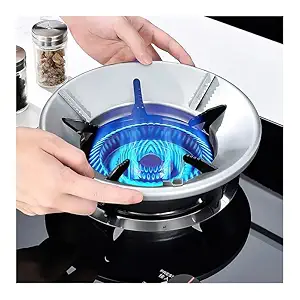 Markwell Silver Gas Saver Burner Stand Gas Chula Burner Gas Saver Stand Jali Ring Fire & Windproof Energy Saving, Gas Chula Support Stand 4 Legs Supported For Indian Gas 0.7mm (Pack Of 2) Silver