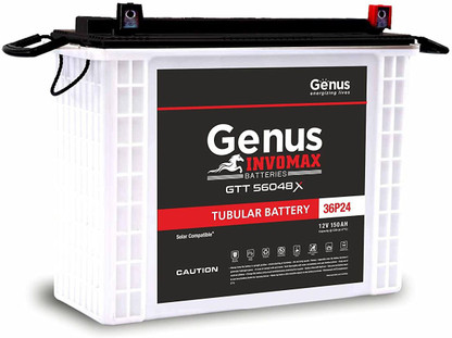 Genus Invomax GTT56048X 150 Ah Tall Tubular Inverter Battery (150Ah)