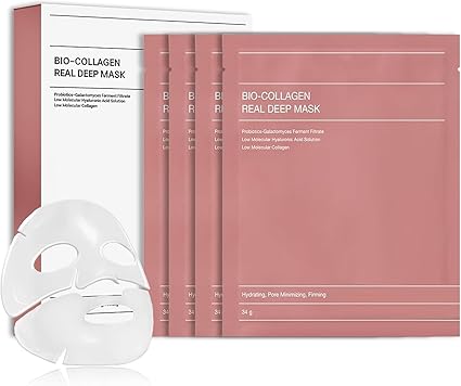 Bio Collagen Face Mask Overnight, Bio Collagen Face Mask, Bio Collagen Mask, Hydrating Overnight Hydrogel Mask, Pore Minimizing, Elasticity (1 count (pack of 1), Unscented)
