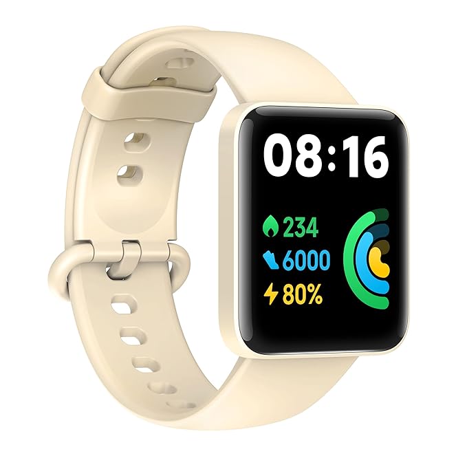 Redmi Watch 2 Lite - 3.94 cm Large HD Edge Display, Multi-System Standalone GPS, Continuous SpO2, Stress & Sleep Monitoring, 24x7 HR, 5ATM, 120+ Watch Faces, 100+ Sports Modes, Women s Health, Ivory