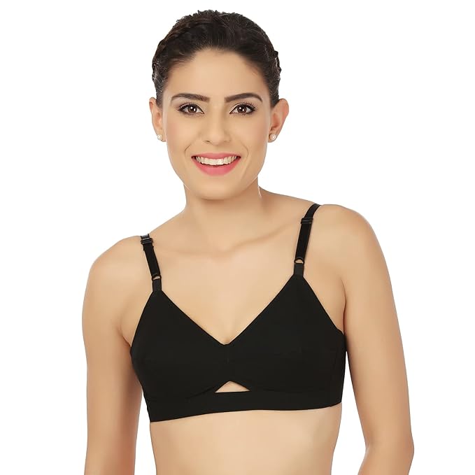 Rupa Women's Cotton Wire Free Modern Non-Padded Bra (Pack of 6) (CHANDERKIRAN_Black_28)