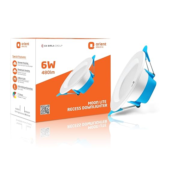 Orient Electric 6W Recess LED Downlight | 430 Lumens | 3-inch Junction Box