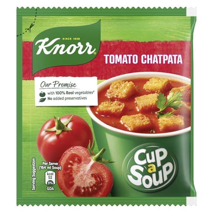 Knorr Instant Tomato Chatpata soup 14.5g/14g/13.5g(weight may vary)| Cup a soup