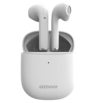 Gizmore TWS 801 Air Massive Playback Upto 25 Hr, Voice Assistant & Type C Fast Charge Bluetooth Headset (White)