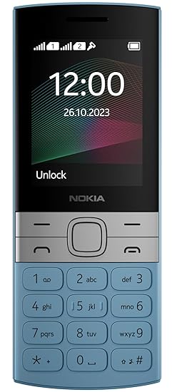 Nokia 150 Dual SIM Premium Keypad Phone | Rear Camera, Long Lasting Battery Life, Wireless FM Radio & MP3 Player and All-New Modern Premium Design | Blue