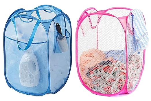 Kuber Industries Large Nylon Mesh Laundry Basket Set (MESHM008)