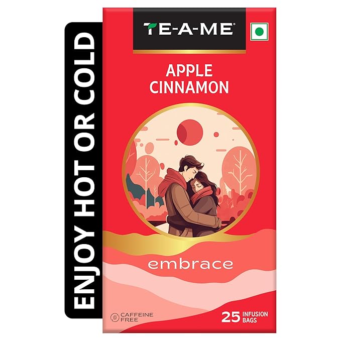 TE-A-ME Apple Cinnamon Tea - 25 Tea Bags | Fruit Tea Bags | Non Caffeine Tea | Sugar Free