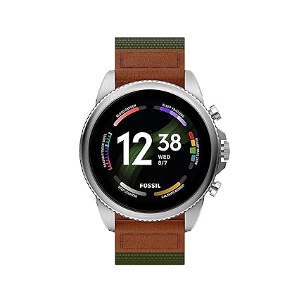 Fossil Gen 6 Men's Smartwatch with AMOLED Screen, Snapdragon 4100+ Wear Platform, Wear OS by Google, Google Assistant, SpO2, Wellness Features and Smartphone Notifications