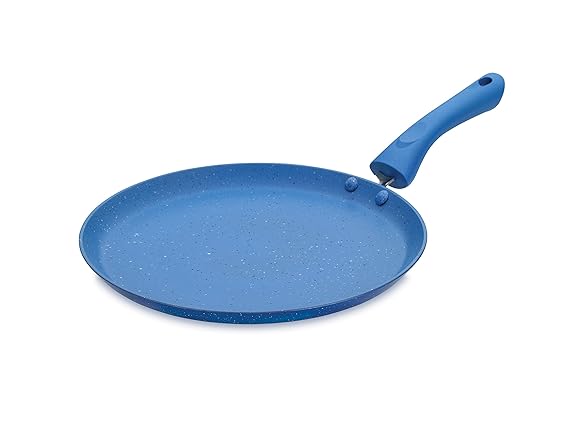 Crystal Marbo Plus Induction Bottom Nonstick Flat Tawa/Dosa Tawa | 250 mm | 3mm | Blue