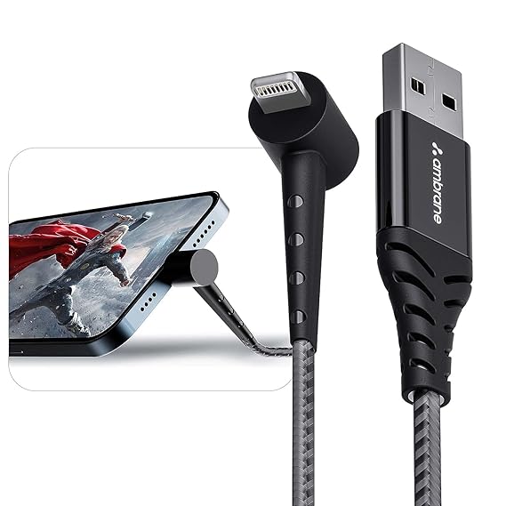 Ambrane Lightning Cable, Fast Charging, for iPhone & iPad