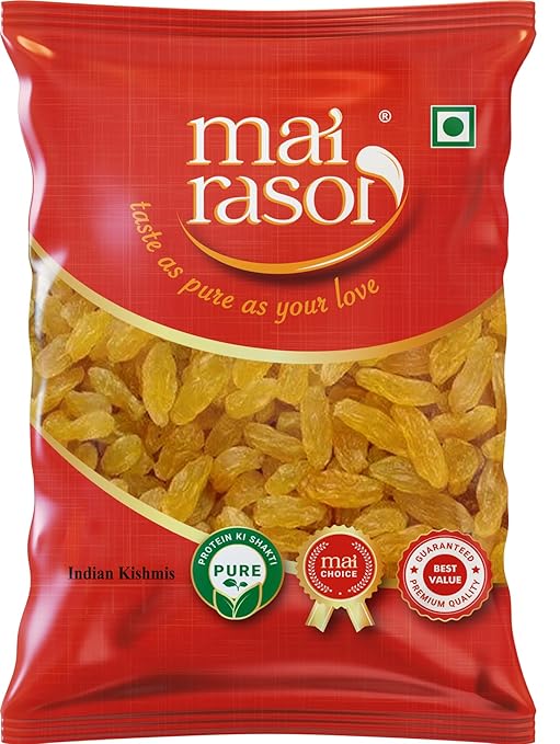 MAI RASOI Regular Indian Raisins, Pouch of Kishmish 500g
