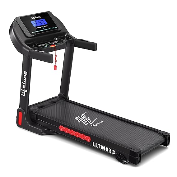 Lifelong FitPro (4 HP Peak) Manual Incline Motorized Treadmill for Home Foldable (Hydraulic)