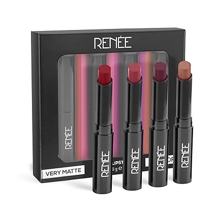 RENEE Very Matte - Pack of 4 Matte Lipsticks | Intense Color Pay Off