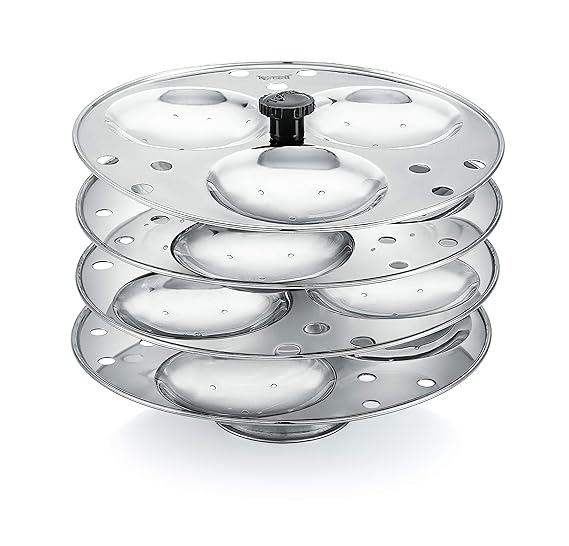 Komal Stainless Steel Idly Stand Suitable for Inner Lid Cooker,3x4 Plates,Silver