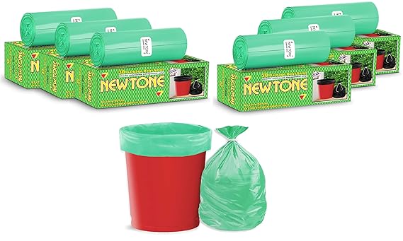 Newtone Premium Garbage Bags Small Size 17x19 Inches|180 Bags (Pack of 6 Rolls with 30 Bags Each) for Trash Bag