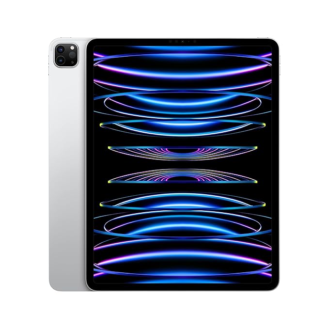 Apple iPad Pro 12.9 (6th Generation): with M2 chip, Liquid Retina XDR Display, 1TB, Wi-Fi 6E, 12MP front/12MP and 10MP Back Cameras, Face ID, All-Day Battery Life Silver