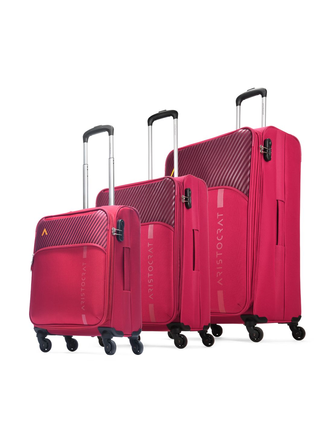 Pack of 3 Striker Printed Trolley Suitcases - Cabin, Large & Medium