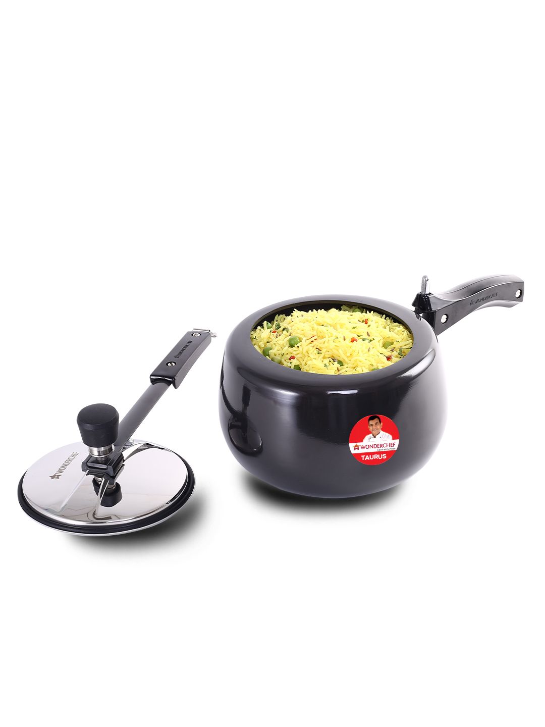 Black Aluminium Induction Base Taurus Pressure Cooker 3 L