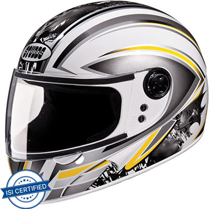 STUDDS D1 FULL FACE Motorbike Helmet (White Grey)