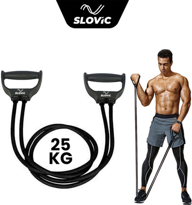 SLOVIC Exercise & Stretching Resistance Band Set For Men & Women Workout Heavy Resistance Tube (Black)